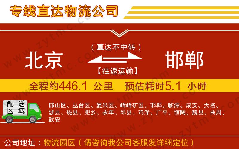 北京到邯鄲物流專線