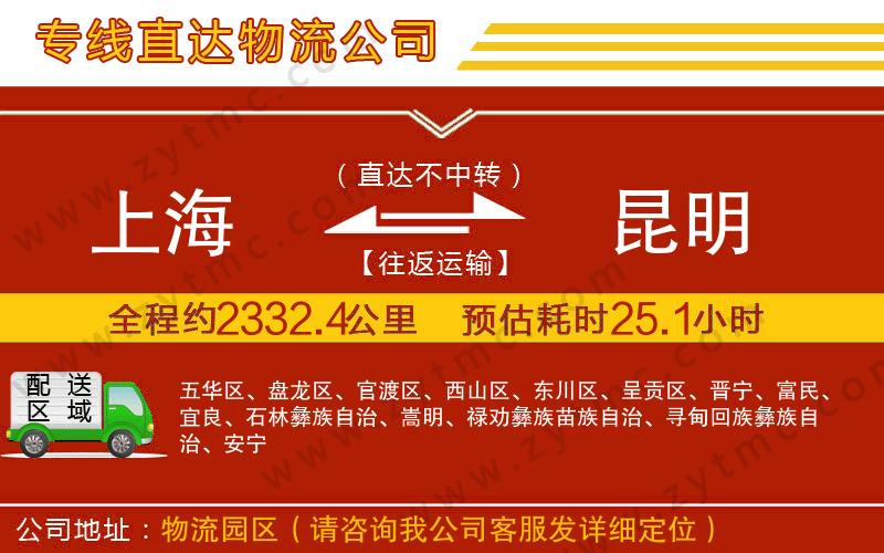 上海到昆明物流專線