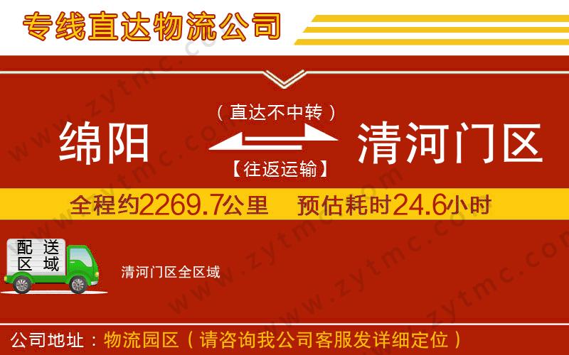 綿陽到清河門區(qū)物流公司