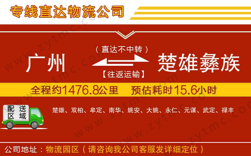 廣州到楚雄彝族自治州物流公司